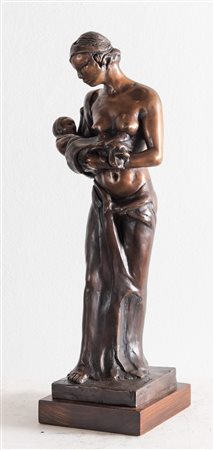 UGO ATTARDI (Genova 1923 - Roma 2006) "Sognava il domani". Scultura in bronzo...