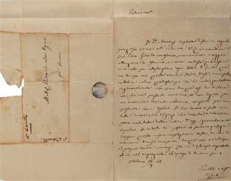 Cantù, Cesare - Lettera autografa firmata