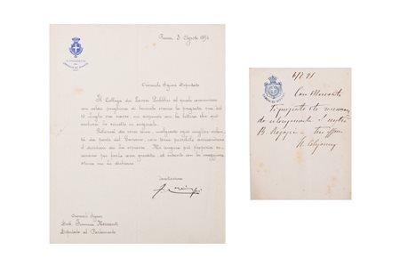 Crispi, Francesco - Lettere autografe firmate