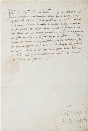 d'Este, Ercole II - Lettera sottoscritta