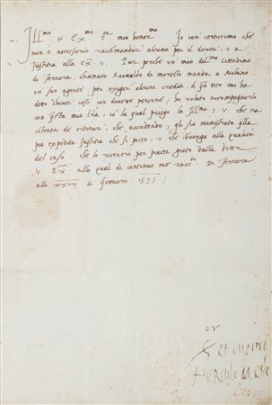 d'Este, Ercole II - Lettera sottoscritta