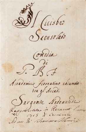 Fagiuoli, Giovan Battista - Il Cicisbeo sconsolato