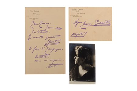 Duse, Eleonora - Gramatica, Emma - Lettera e foto