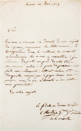 Napoleonica / Miollis, Sextius Alexandre François - Lettera autografa firmata