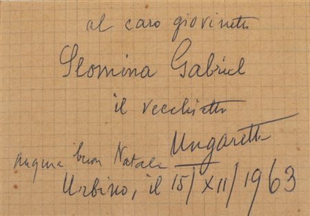 Ungaretti, Giuseppe - Biglietto autografo