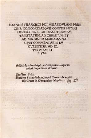 Pico della Mirandola, Giovanni Francesco - Hymni Heroici tres