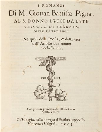 Poemi cavallereschi / Pigna, Giovanni Battista - I romanzi [… ], divisi in tre libri