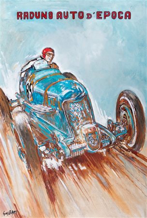 Bozzetto pubblicitario / Bacci, Giuseppe - Raduno d'auto d'epoca