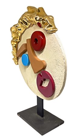 Enrico Baj (Milano, 31 ottobre 1924 - Vergiate, 16 giugno 2003), Scultura in ceramica policroma â€œLa favorita del presi