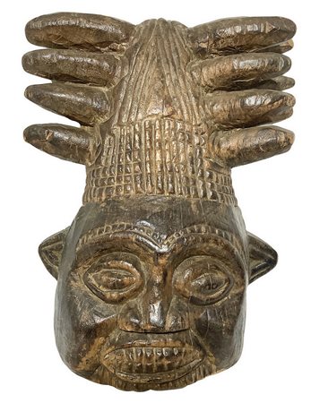 Maschera BamilekÃ¨, Cameroon, inizi XX secolo. H cm 41x36