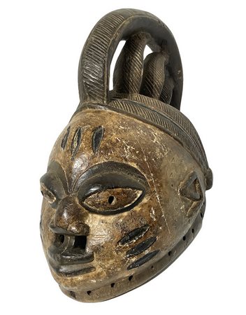 Maschera Gelede, Yoruba, Nigeria, metÃ  XX secolo. H cm 62 x 30