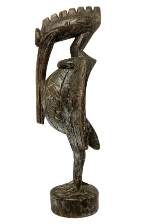 Statua Senufo, Hornbill, uccello Kalaoo  seconda metÃ  del 900, Costa dâ€™avorio. H cm 46