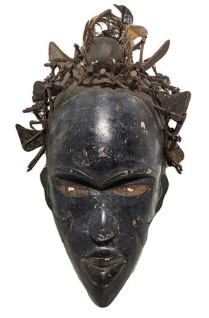 Maschera Bakongo, D.R.Congo, seconda metÃ  del XX secolo. H cm 41
