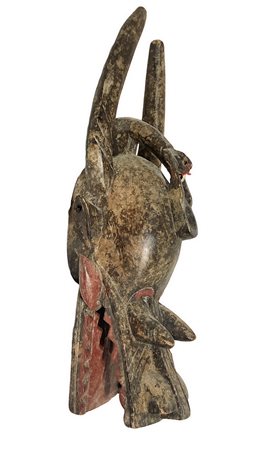 Maschera elmetto BaulÃ¨, Ivory Coast, fine XX secolo. H cm 45