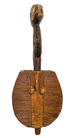 Reliquario, doppia faccia KOTA, in rame e legno, Gaboninizi, XX secolo.H cm 57