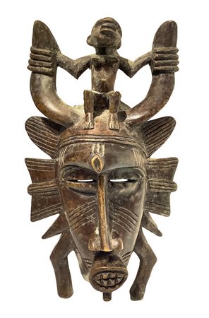 Maschera Senufo, Kpelia, Costa Dâ€™avorio, seconda metÃ  del XX secolo. H cm 37
