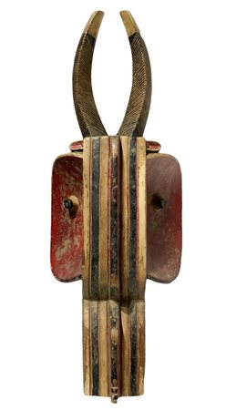 Maschera Senufo, Spitfire, Costa Dâ€™Avorio, prima metÃ  XX secolo. H cm 65. Piccole rotture