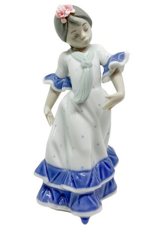 LLadrÃ² , Bambina che danza Piccola sbeccatura su un fiore. H cm 17