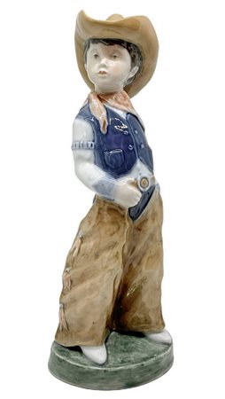 Copenaghen, Statua in porcellana raffigurante Billy (Texas), Figurine of the year 1988, limited edition, 780/5000. H cm 