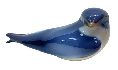 Copenaghen, statuetta in porcellana raffigurante uccellino. H cm 5x11