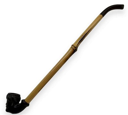 â€œ Emiro arabo â€œ - Turchia. Seconda metÃ  deL 1800.
Pipa con fornello e cannello in argilla, bocchino in ebanite con 