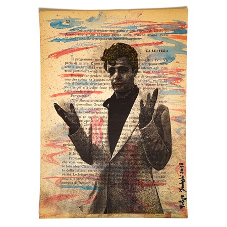 IMBRIGHI FILIPPO Roma (RM) 1975 MARCELLO 2018 Stampa e pittura ad acquerello...