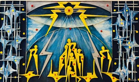 POZZETTI ENRICO Fino Mornasco (CO) 1935 Senza titolo 1990 Tecnica mista su...