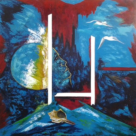 MESISCA ROMEO roma (rm) 1944 Gabbiani 2019 Pittura acrilica ed olio...