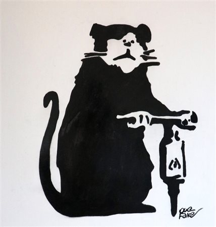 ONEFAKE Milano (Milano) 2000 Working rat (tribute to Banksy 2020 inchiostro...