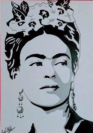 BELLUOMO CORRADO Roma (Perugia) 1973 Omaggio a Frida Kahlo 2020 Smalti lucidi...