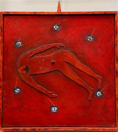 LISCHETTI LUCA Laveno (Va) 1950 Senza titolo Tecnica mista su tavola 55,00x50,00