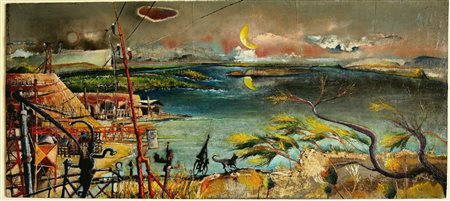 SERRAVALLI GIAN LUIGI Ferrara (MI) 1949 IL CANE FELICE 2019 olio e smalti su...