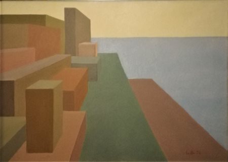 ROB Monza (MB) 1960 Città 1994 Olio su tela 50,00x70,00 Certificato di...