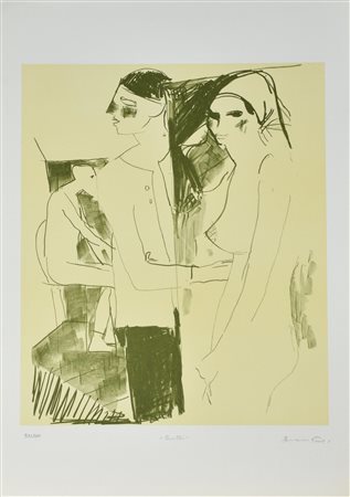 Bruno Paoli FIGURE litografia, cm 70x50; es. 97/100 firma e titolo