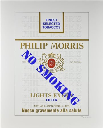 Renato Natale Chiesa NO SMOKING - PHILIP MORRIS litografia su carta, cm...