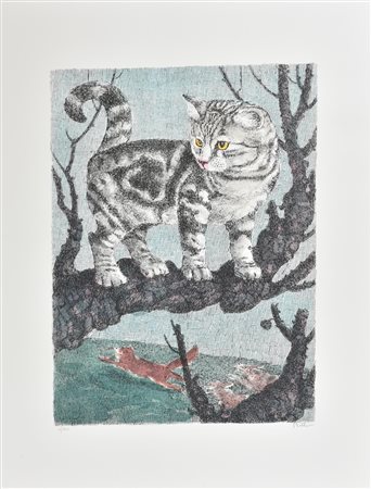 Enzo Bellini SENZA TITOLO litografia su carta, cm 70x50; es. 4/100 firma