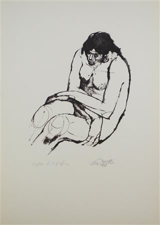 Giorgio Michetti FIGURO FEMMINILE litografia, cm 50,5x36; es. 23/50 firma e...