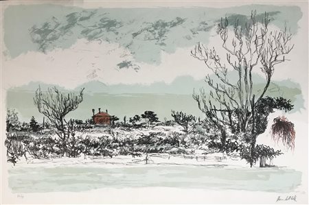 Mario Sardella PAESAGGIO litografia su carta, cm 50x70; es. 84/99 firma...