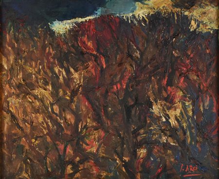 Aro' CESPUGLIO olio su tela, cm 60x50 firma sul retro: titolo e data eseguito...