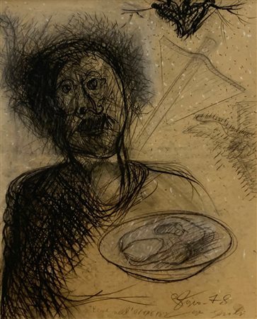 Pietro Bisio NEVE NELL'OLTREPO tecnica mista su carta applicata su tavola, cm...