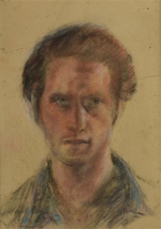 Guido Borgianni RITRATTO MASCHILE pastello su carta, cm 42x28,5 firma