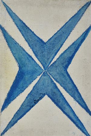 Dando SENZA TITOLO tecnica mista su tela grezza, cm 45x30 sul fronte: firma e...