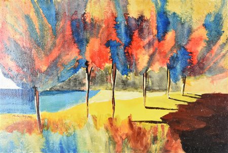 Antonello VEDUTA olio su compensato, cm 40x60 firma e data eseguito nel 1975