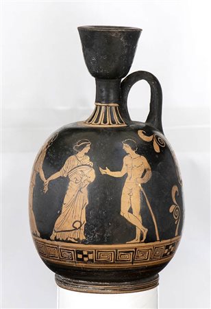 LEKYTHOS ARIBALLICA APULA A FIGURE ROSSE
IV secolo a.C.