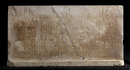 EPIGRAFE MARMOREA SETTECENTESCA
XVIII secolo, datata 1728