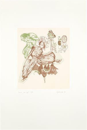 GIUSEPPE GUERRESCHI (1929-1985) - Donne (ieri e oggi), 1981