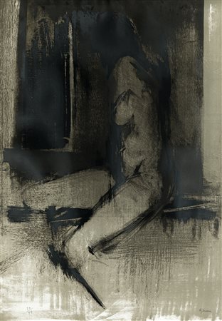 GIUSEPPE AJMONE (1923-2005) - Nudo alla finestra