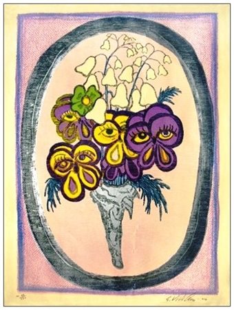 GIUSEPPE VIVIANI Agnano Pisano 1898 – Pisa 1965 Fiori 1964 Litografia a 6...