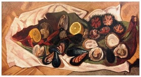 GIOVANNI SIRCANA Olbia 1909 – Livorno 1984 Senza titolo Olio su faesite 32,5...