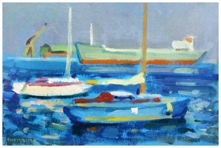 ANTONIO VINCIGUERRA Livorno 1937 Senza titolo Olio su tela 20 x 30. Firma in...